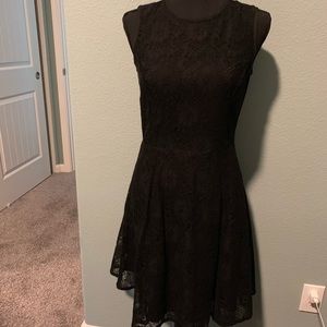 Banana Republic Black Fit & Flare Laced Midi dress